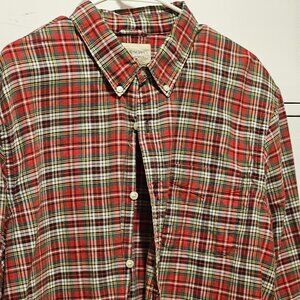 Ralph Lauren Red Green Plaid Long Sleeve Button Up